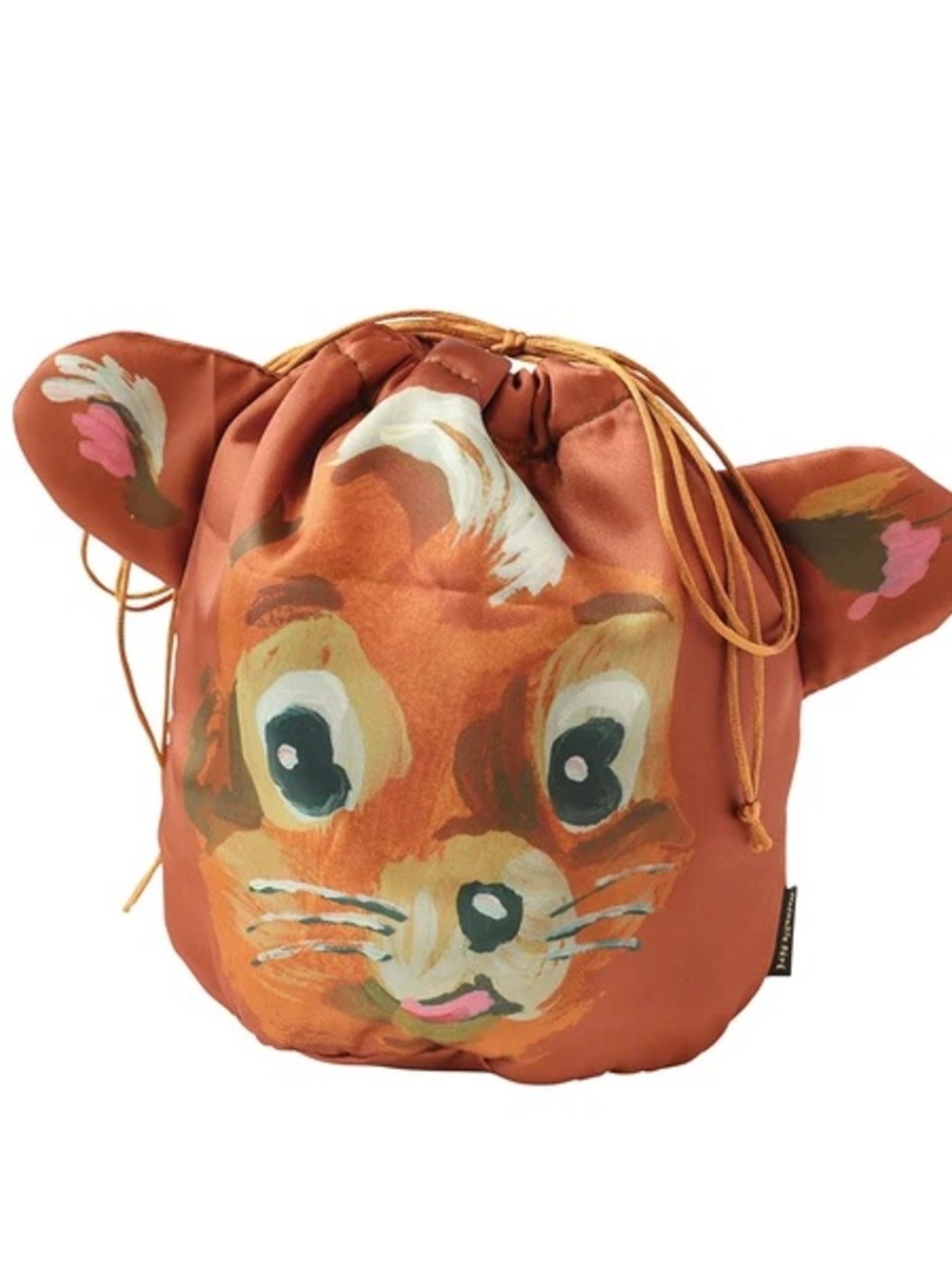 Nathalie Lete SQUIRREL Satin drawstring Pouch bag. Authentic Original! Brand New